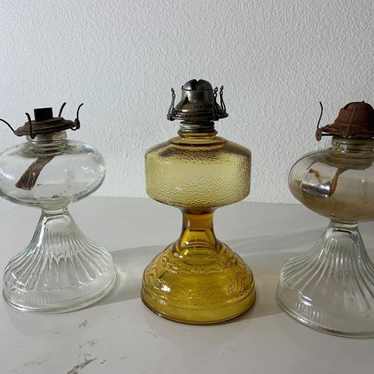 Lot of 3 Antique Oil Lamps