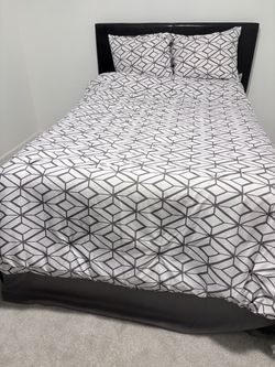 Black Faux Leather Bed Frame