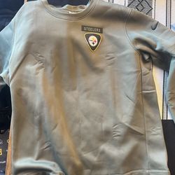 Pittsburgh Steelers Men's Nike Salute to Service Green Long Sleeve Crew Top