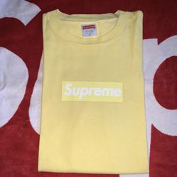 Supreme Yellow Box Logo T Shirt Size Medium Hoodie Bape Shark Bbc Ice Cream Billionaire Boys Club Stussy Logo