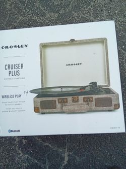Crossly cruiser plus portable turntable wireless play stream digital music through the built-in speakers stream here vinyl 2 external blue tooth speak