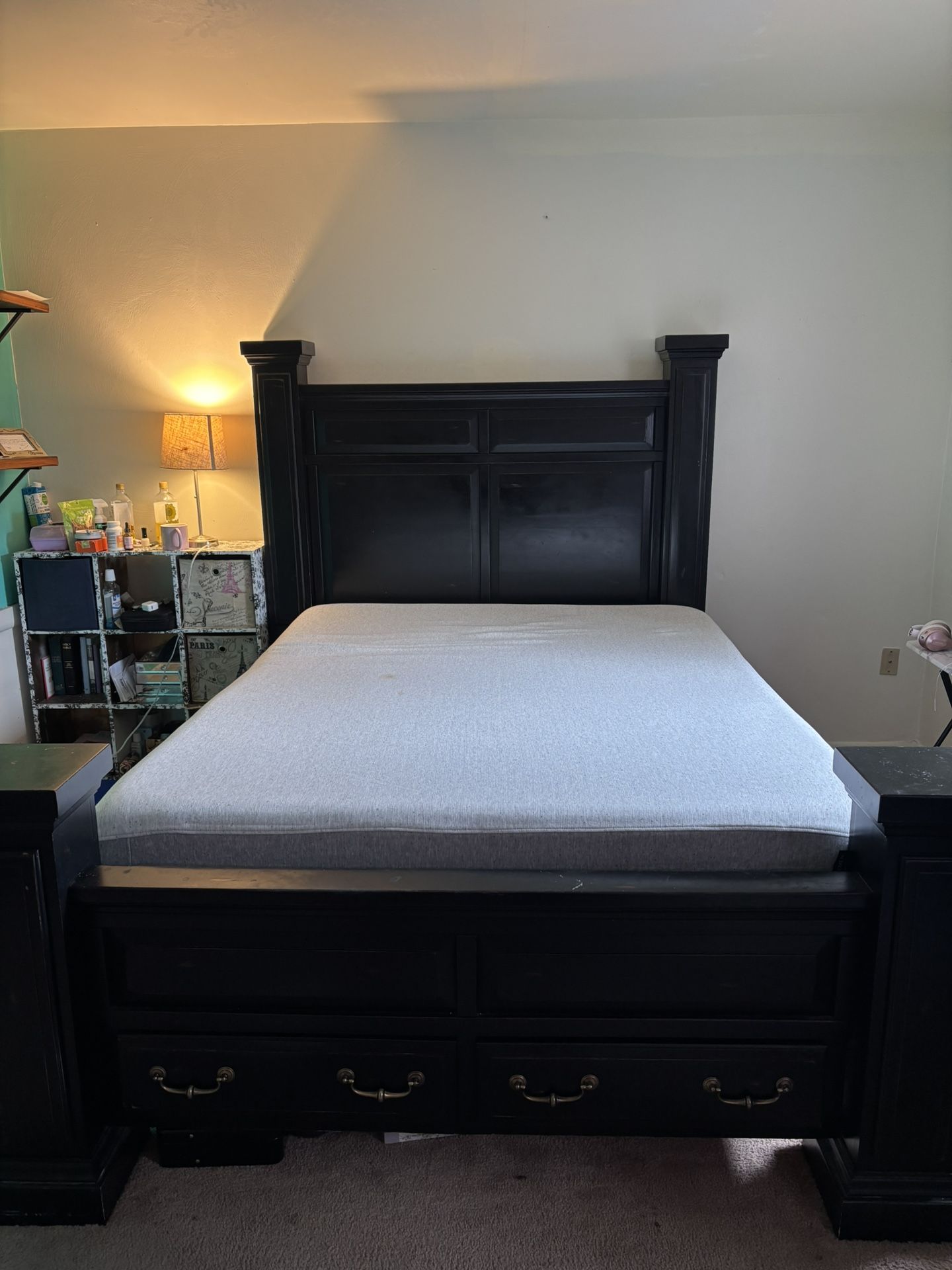 Chocolate Brown Bed Frame + Armoire