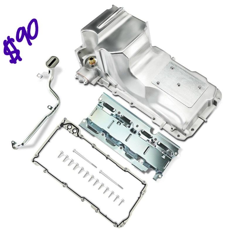 A-Premium Rear Sump Engine Oil Pan Kit with Gasket Compatible with Chevy Silverado 1 HD, Tahoe, Suburban, Express & GMC Sierra 3500 HD, Yukon