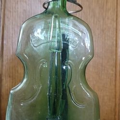 Green Violin Glass Bottle 