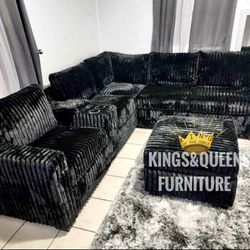 New Black Sectional 