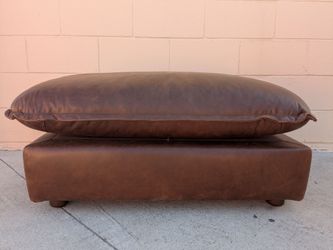 Sixpenny neva leather ottoman