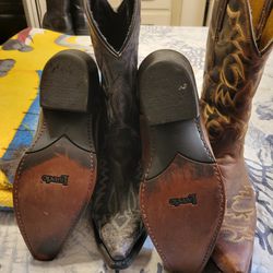 Tow Pairs Cowboy Boots Men Size 9