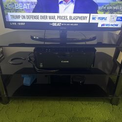 3-Tier Black Glass & Chrome TV Stand – Make an Offer, Must Go!
