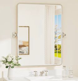 Silver Pivot Mirror *all details in photos*