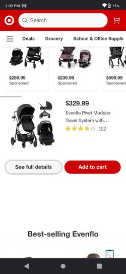 Even flo pivot stroller car seat combo