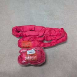 Two Powerlift Red Polyester Endless Round Sling - 4 Feet Length, 13,200 lb. Vertical Capacity, 26,400 lbs Basket - Heavy Duty Poly Lifting Sling
