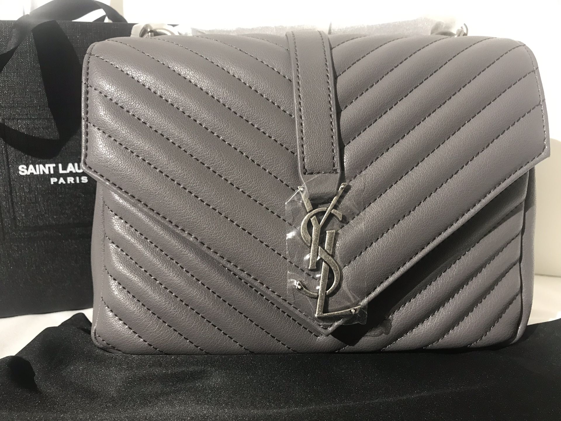 Ysl Gray leather