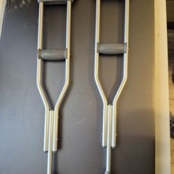 Grey and Silver Plastic 11 Inch Doll Crutches Doll Accessories 