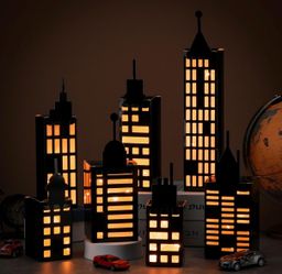 15 pc hero party Boxes Skyscraper 3D City Box Skyline Buildings