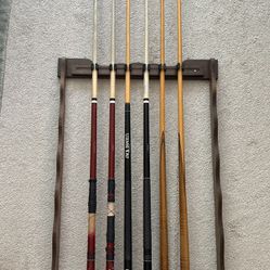 Hanging Wall Mounted Pool Cue Stick Holder