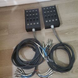 Stage Boxes  20ft, 15ft, 12ft Cables XLR 1/4 In