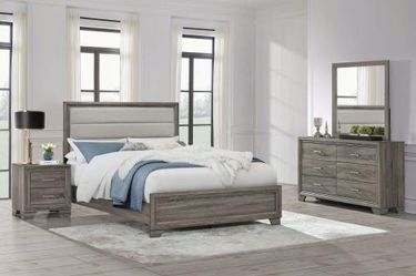 4 Piece California King Bedroom Set King Bed Frame Dresser Mirror And Nightstand