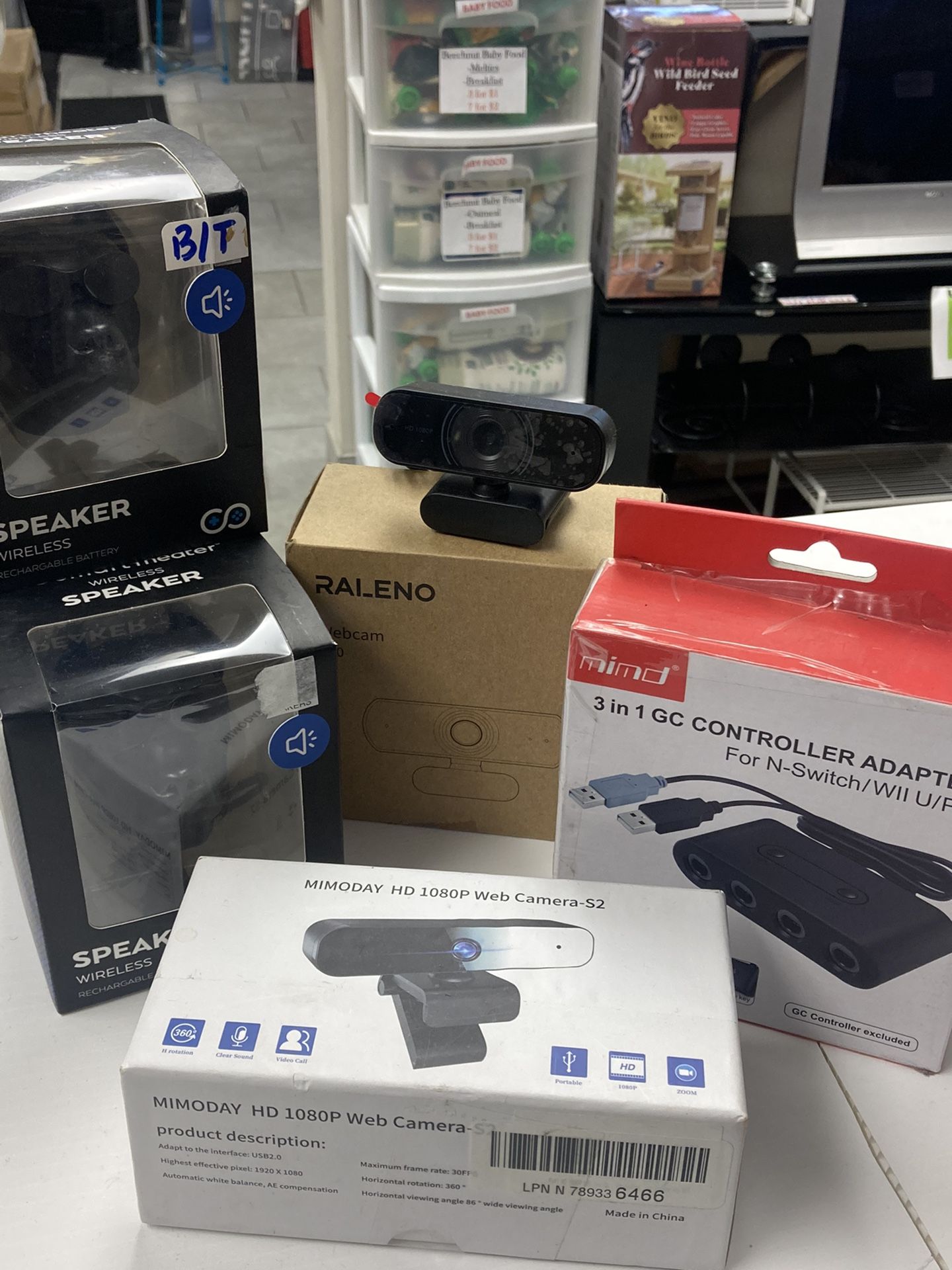 Bluetooth Speaker, Web Cam, Game Adapter