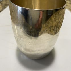 Sterling Silver Glass 2.5” Round & 3.5” High