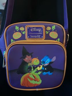 Loungefly Disney Lilo & Stitch Glow-in-The-Dark Jack-O-Lantern Crossbody Bag