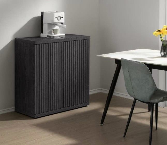 112A1CBKY0772 new assembled Buffet Cabinet with Storage Accent Sideboard Modern Credenza with Doors & Shelves Fluted Media Console Wood Mid Century Co