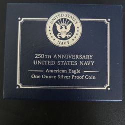 250th Anniversary United States Navy American Eagle 1 Oz Silver Proof Coin
