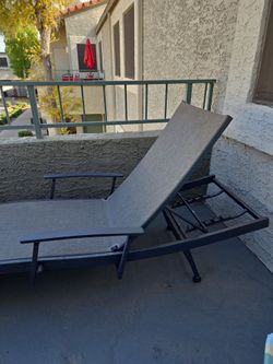 Outdoor Chaise Lounge Chair – Dark Frame, Mesh Sling patio furniture