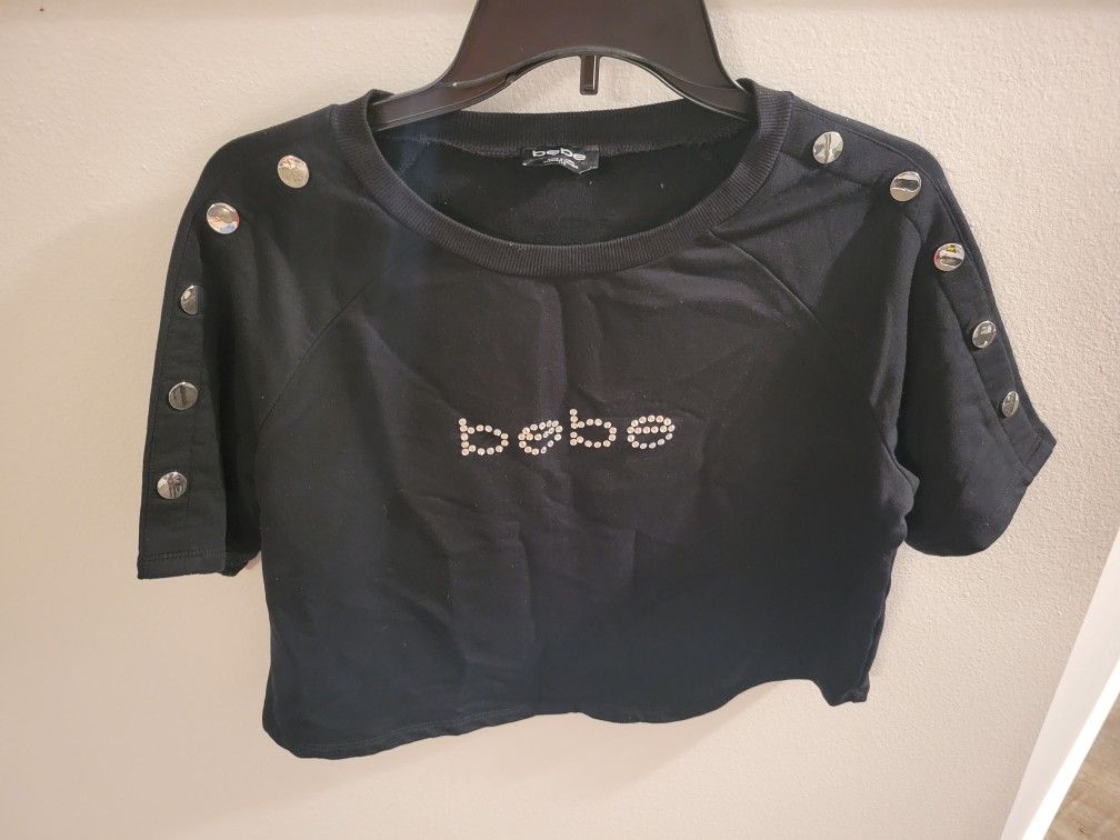 Bebe Shortsleeved Black Top size L