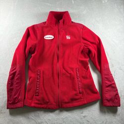 Chick-Fil-A Employee Full Zip Fleece Jacket Women’s S Red Oobe Team #1147