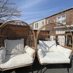 1 Outdoor Egg Chair (Jumbo Size $145) Has Some Stains 