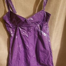 Sexy Bodycon Patent Leather Mini Dress PURPLE 