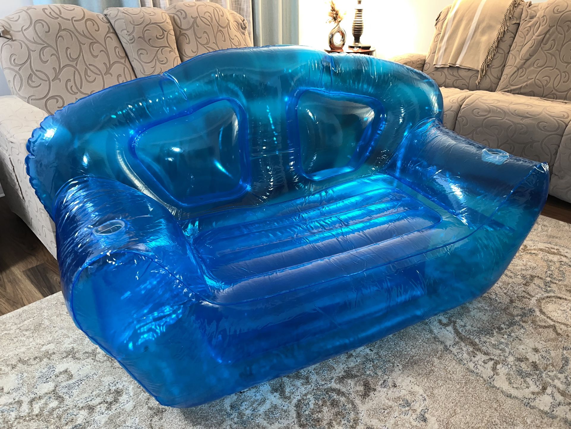 Transparent Inflatable Sofa Seat Yard Patio Portable Air Couch Furniture