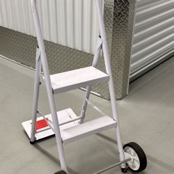 Small, Compact Metal Dolly and Step Ladder Combo