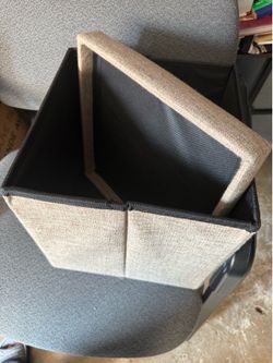 Foldable Storage Ottoman 2 pcs