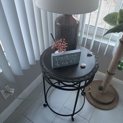 Round side table