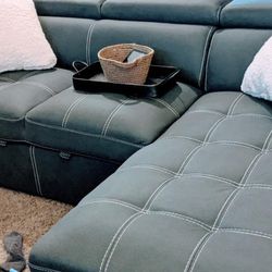 🔵Free Delivery & Ask for price &Ferriday Blue Storage Sleeper Sectional