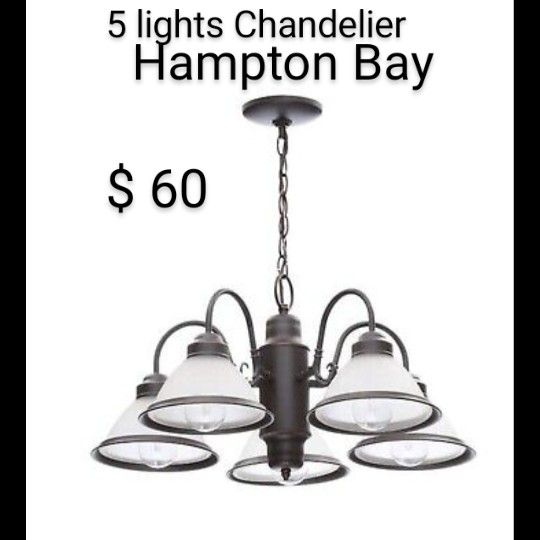 New 5 Lights Chandelier Hampton Bay