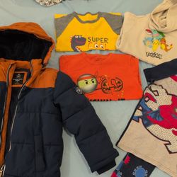 7T Hooded Puffer Jacket and 8T hoodie top Pokemon (6 items) $25 