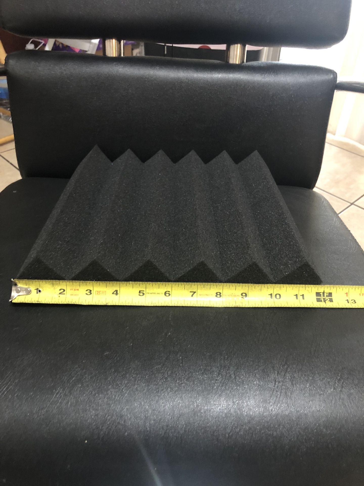 12pcs Acoustic Wedge Foam Black