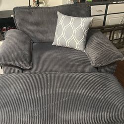 XLarge Comfortable Chair & Ottoman