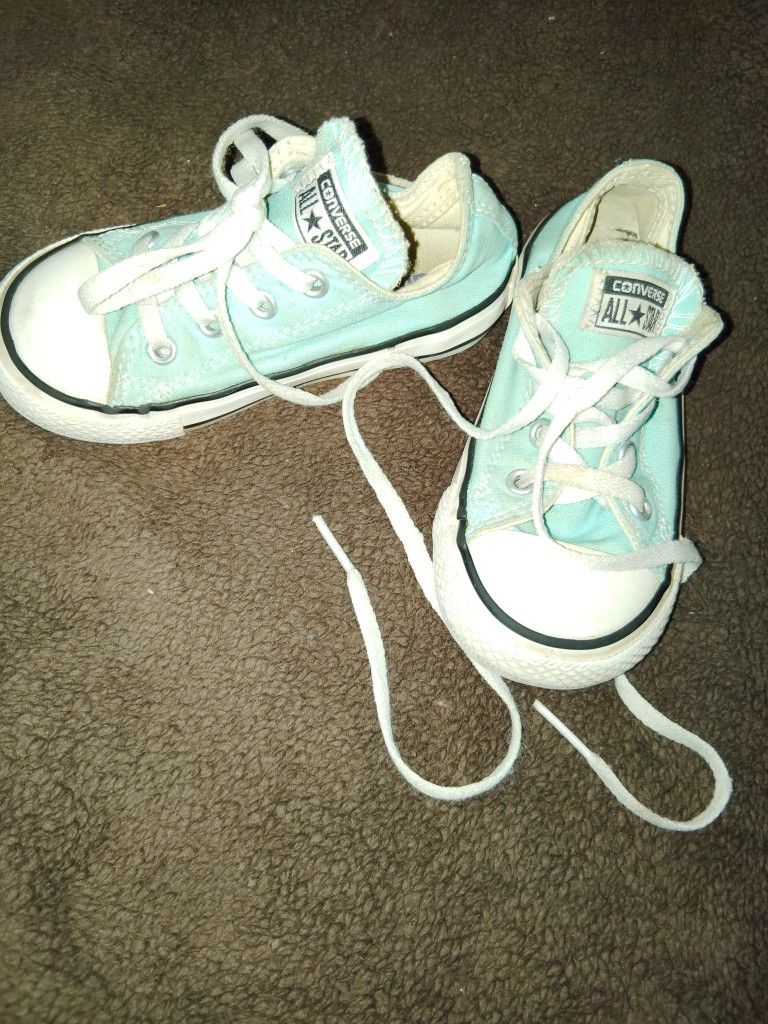 Teal Aqua Baby Girl Converse