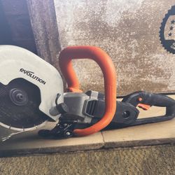 9 inch evolution concrete saw with diamond blade