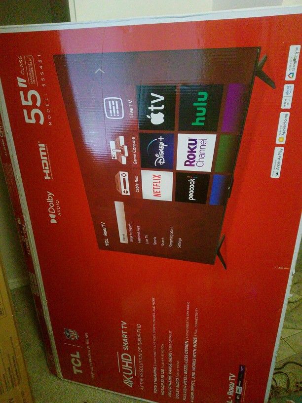 Roku TV TCL 55" 4KUHD TV - New!