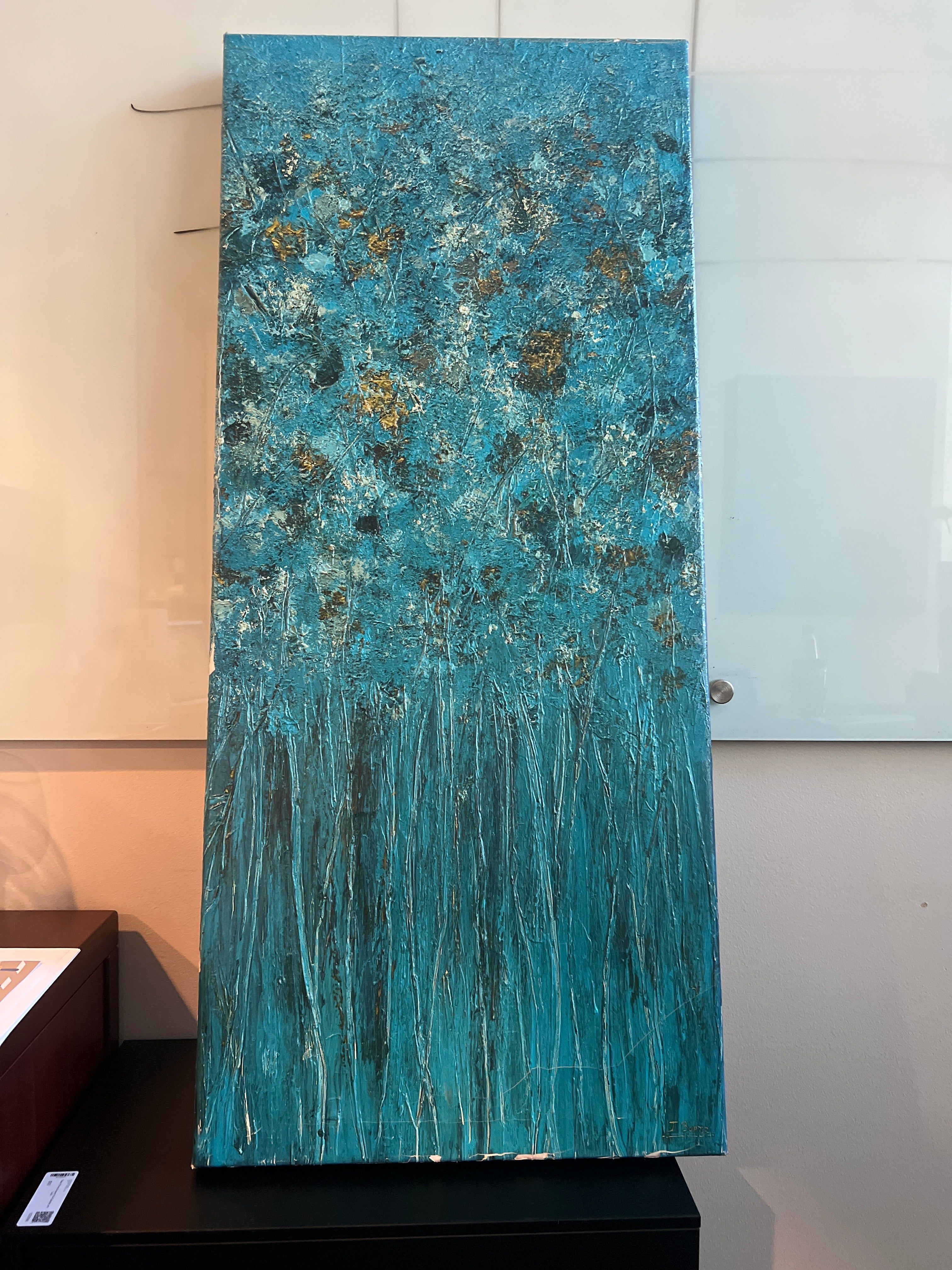 Small abstract blue flowers