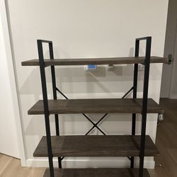 4-Tier Modern Rustic Industrial Bookshelf