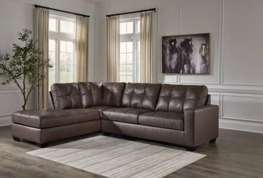 versatile Style, high quality brown leatherette 2 Pc Sectional