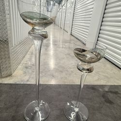 Set of 2 Tall Single light Candle Holders