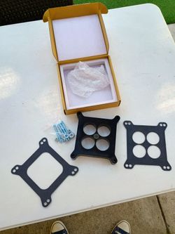 4 barrel carburetor 1" spacer with studs and gaskets