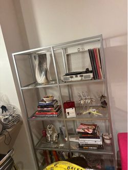Two Silver Shelving units