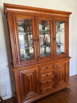 Solid wood hutch and china